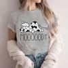 Moooody Cow Kawaii Футболки Женские Летние Забавные Футболки Ленивая Корова Животное Футболки Короткий Рукав Одежда Летняя Прохлада Стиль Футболка