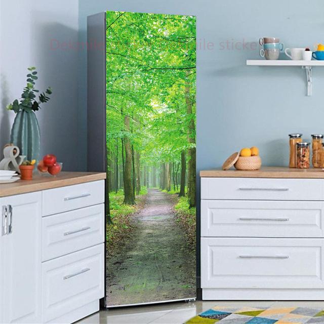 39 стилей на выбор, цветы, пейзаж, наклейка на холодильник, пилинг-палка, водонепроницаемая двойная дверь, морозильная камера, декор для шкафа, художественная роспись