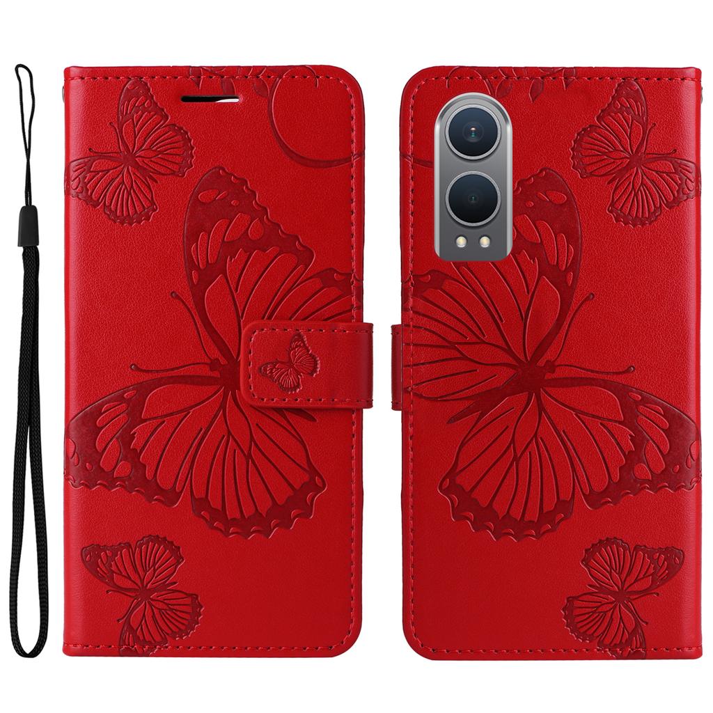 Для OnePlus Nord CE4 Lite 5G/Oppo K12x 5G (Китай) Чехол-кошелек Кожаный чехол для телефона с цветочным тиснением и бабочками Подставка