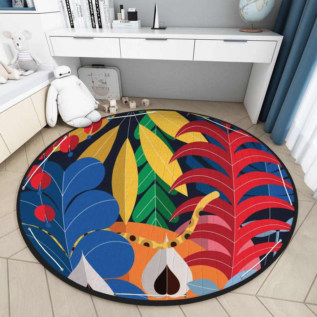 14 цветов, круглый 150 см, детский ковер, противоскользящий детский игровой коврик, детское одеяло для ползания, круглый ковер с животными, напольный коврик