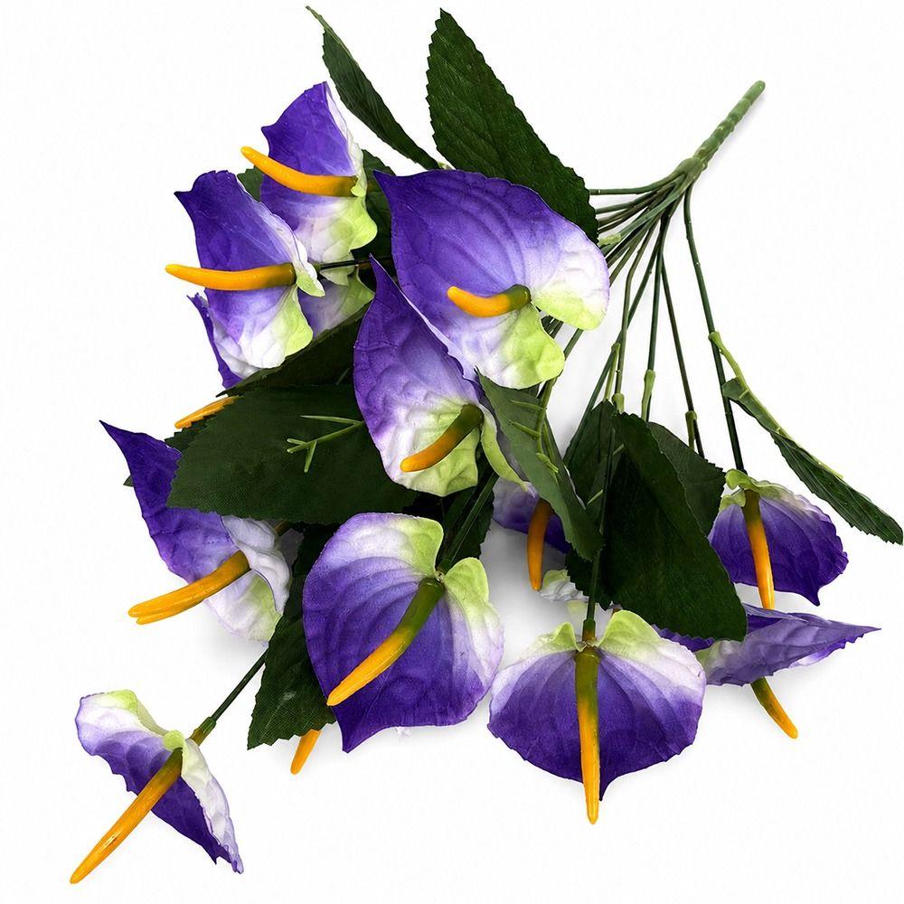 18 Heads Simulation Anthurium Flower Multicolor Faux Flower  Home Decoration