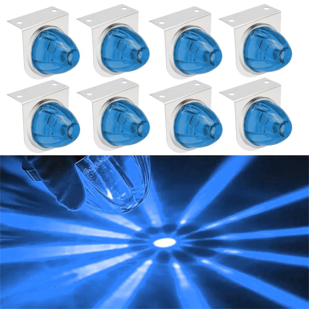 8PCS Bracket Watermelon Lights Strobe LED Side Marker Indicator Turn Signal Truck Trailer LED Star Lights For Truck 12V/24V