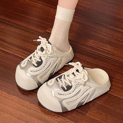 Маффин толстая подошва сетка дышащая сумка голова полушлепанцы женские летние 2025 новый один педаль ленивый уродливый милый сандалии