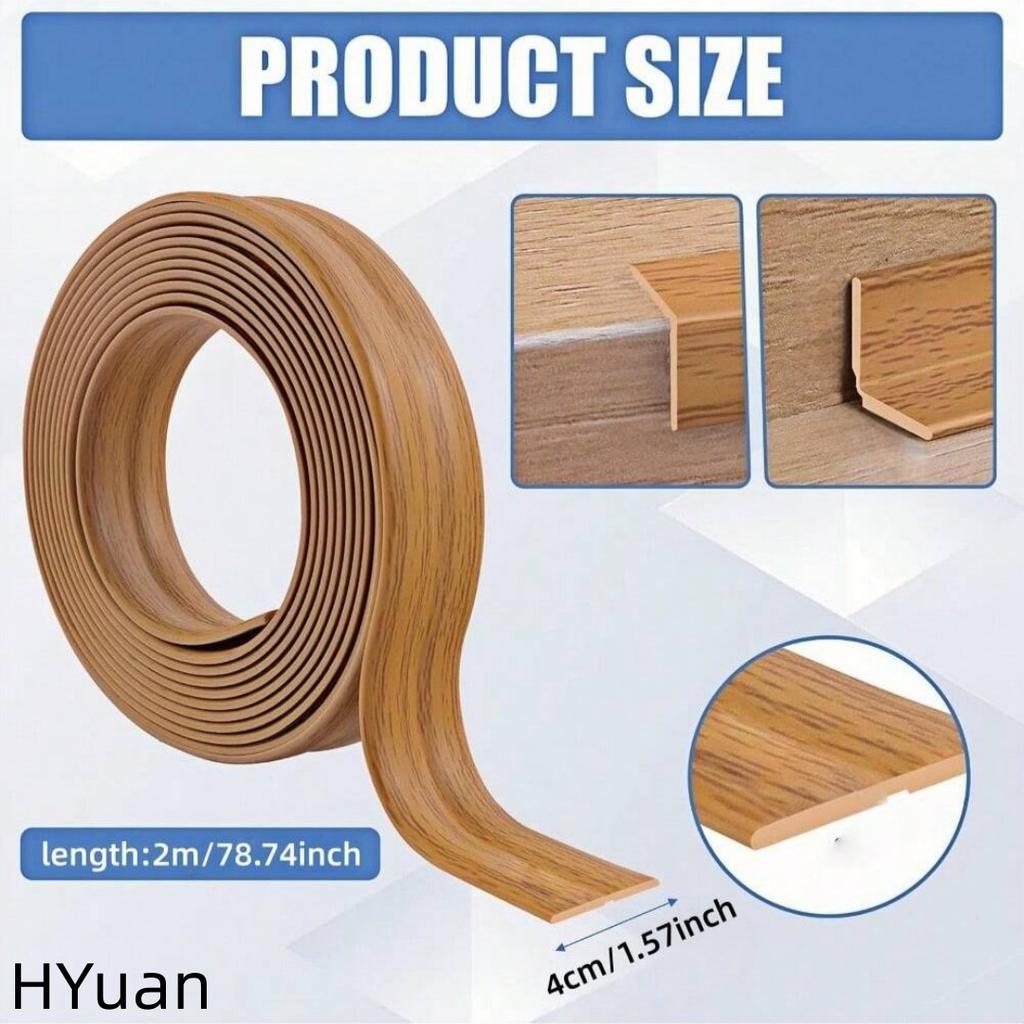 HYuan 1 шт. 2 м / 78,74 дюйма самоклеящийся ПВХ уголок для защиты стен, декоративная кромочная отделка с текстурой дерева, ударопрочный уголок