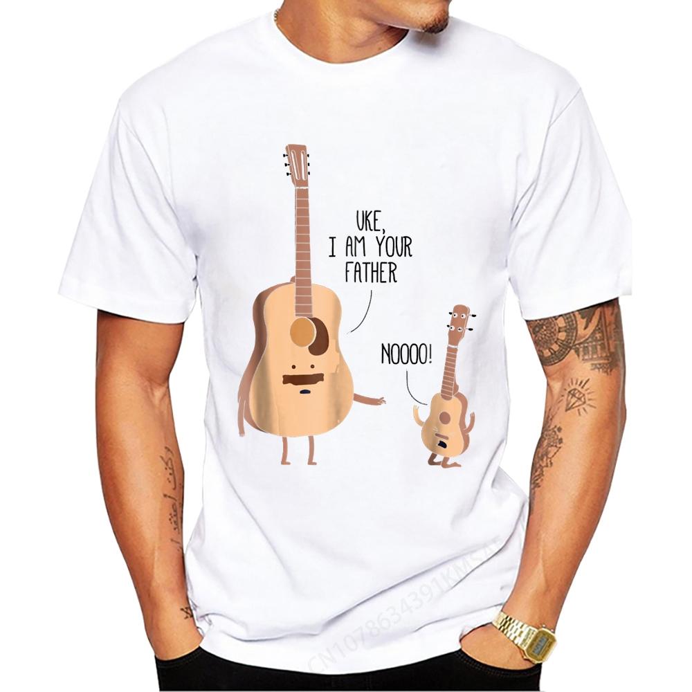 Funny Guitar Music Men T-Shirt I Am Your Father Ukulele Printed Harajuku T Shirts Short Sleeve