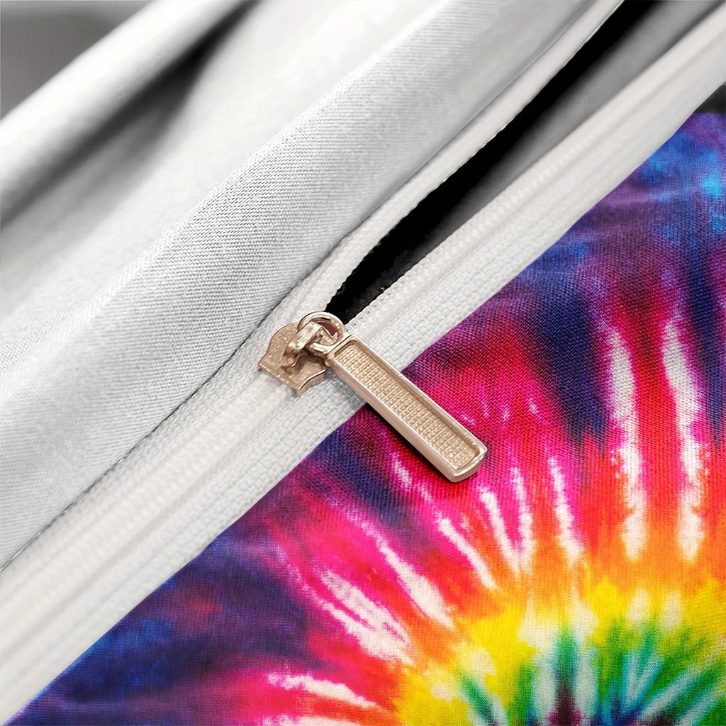 2/3Pcs Boho Bedding Yellow Blue Spiral Tie Dye Bedding Bohemian Gypsy Hippie Duvet Cover Set For Bedroom, Guest Room