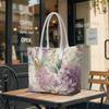 Purple Lilac Print Women Tote Bag Fashion Casual Lightweight Daily Carry Handbag for Shopping Outdoor