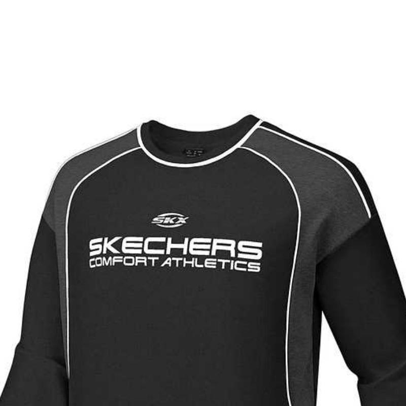 Skechers Серия 'Спортивный образ жизни' Свитшот с круглым вырезом, теплый, с длинным рукавом, унисекс, цвет Угольно-черный P424U013-0018