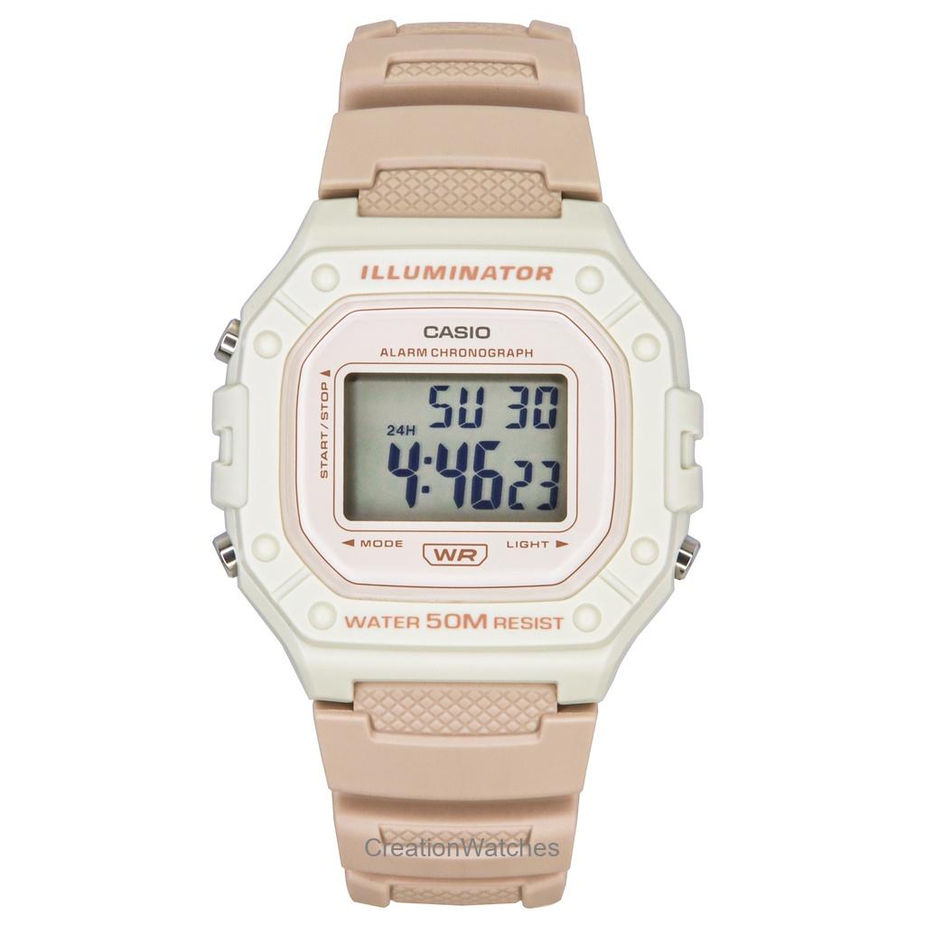 Casio POP Цифровой ремешок из смолы Кварцевые W-218HC-4A2V Часы унисекс
