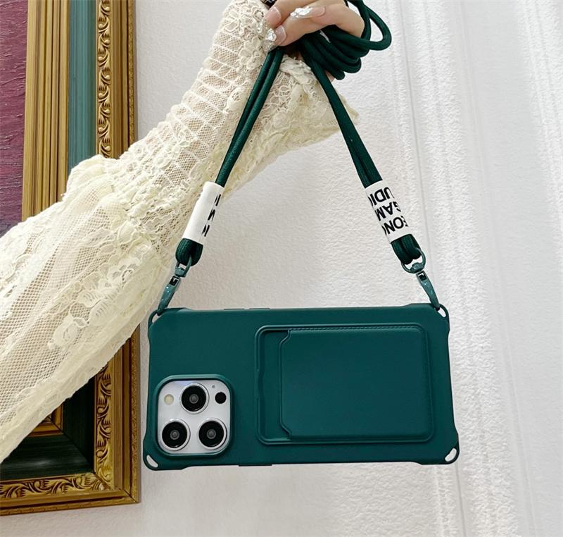 Кошелек через плечо с отделением для карт, жидкий силиконовый чехол для iPhone 15 14 13 12 11 Pro Max 15 14 Plus XS Max XR X 6s 7 8 Plus, силиконовый мягкий чехол с ремешком на веревке