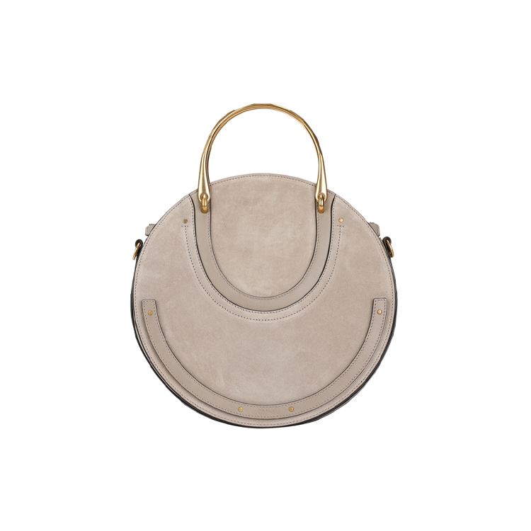 Chloe Color Block Leather Gold Buckle Round Leather Shoulder Tote Crossbody Bag Medium Women bags Gray CHC18SS333HFV23W