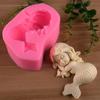 3D Mermaid Silicone Decoration Handmade Soap Candle Stone Mold Cake Decoration Tools