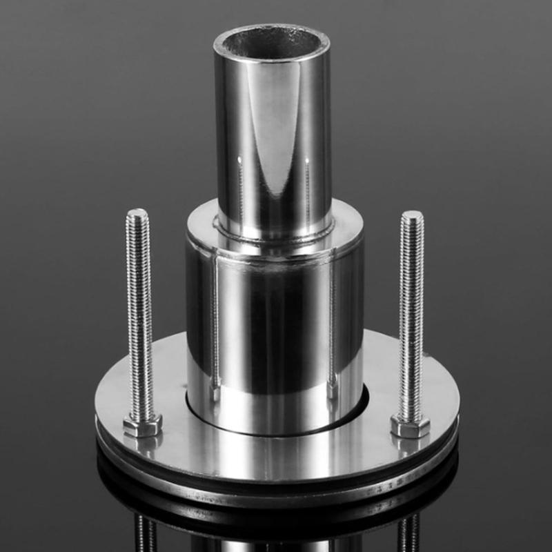 Marine Grade 24mm Straight Exhaust Pipe Kit Crafted of Stainless Steel Thru Wall Tube Pipe Socket Hardware with 3 Screws