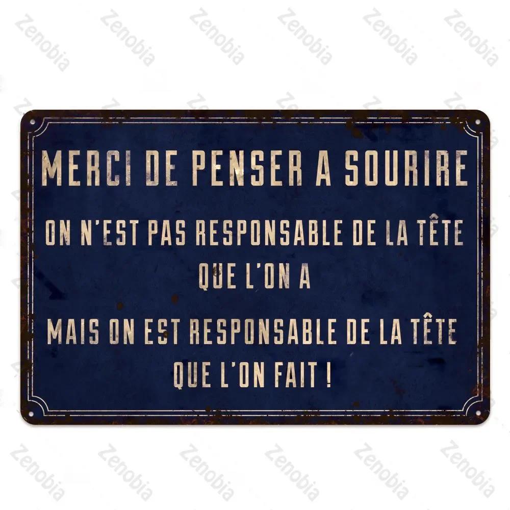 Vintage French Retro Metal Tin Sign Bar Pub Club Wall Decor Iron Painting Decorative Plate
