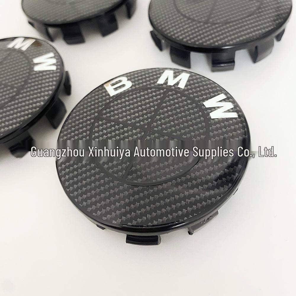 Полностью черный набор эмблем с карбоновым узором для BMW: Подходит для 3 серии, 5 серии, X5, X6 - Передние, Задние, Капота и Центральных заглушек колесных дисков