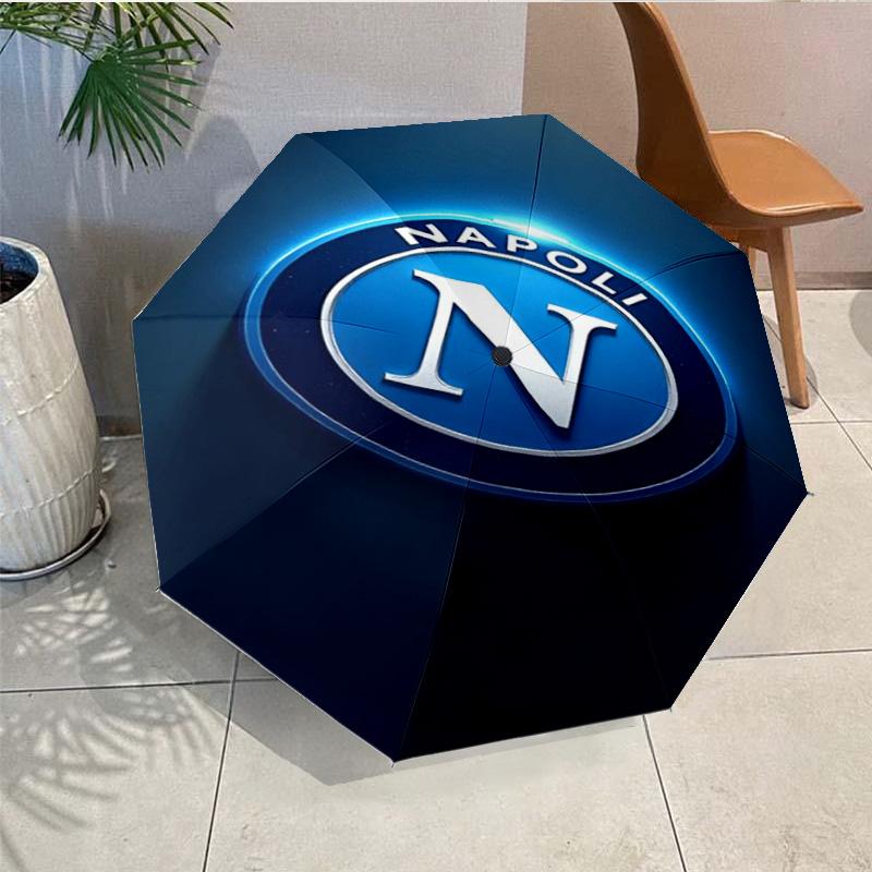 Napoli Football Club Emblem Umbrella - Automatic Open/Close, Compact 8-Rib Lightweight Umbrella Essential for outdoorPicnic Accessory Fan Gifts