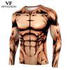 VIP FASHION Рубашка с длинным рукавом Быстросохнущий Топ для бодибилдинга и тренировок Компрессионная футболка для бега Мужская футболка с принтом мышц Одежда