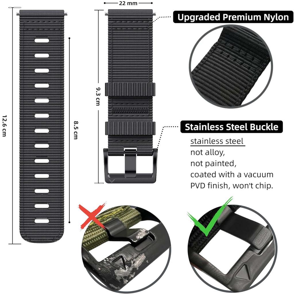 Прочный нейлоновый ремешок для часов Garmin Instinct 2/2X/3 45/50 мм, прочный дышащий браслет для Instinct Solar/Esports, тактический ремешок