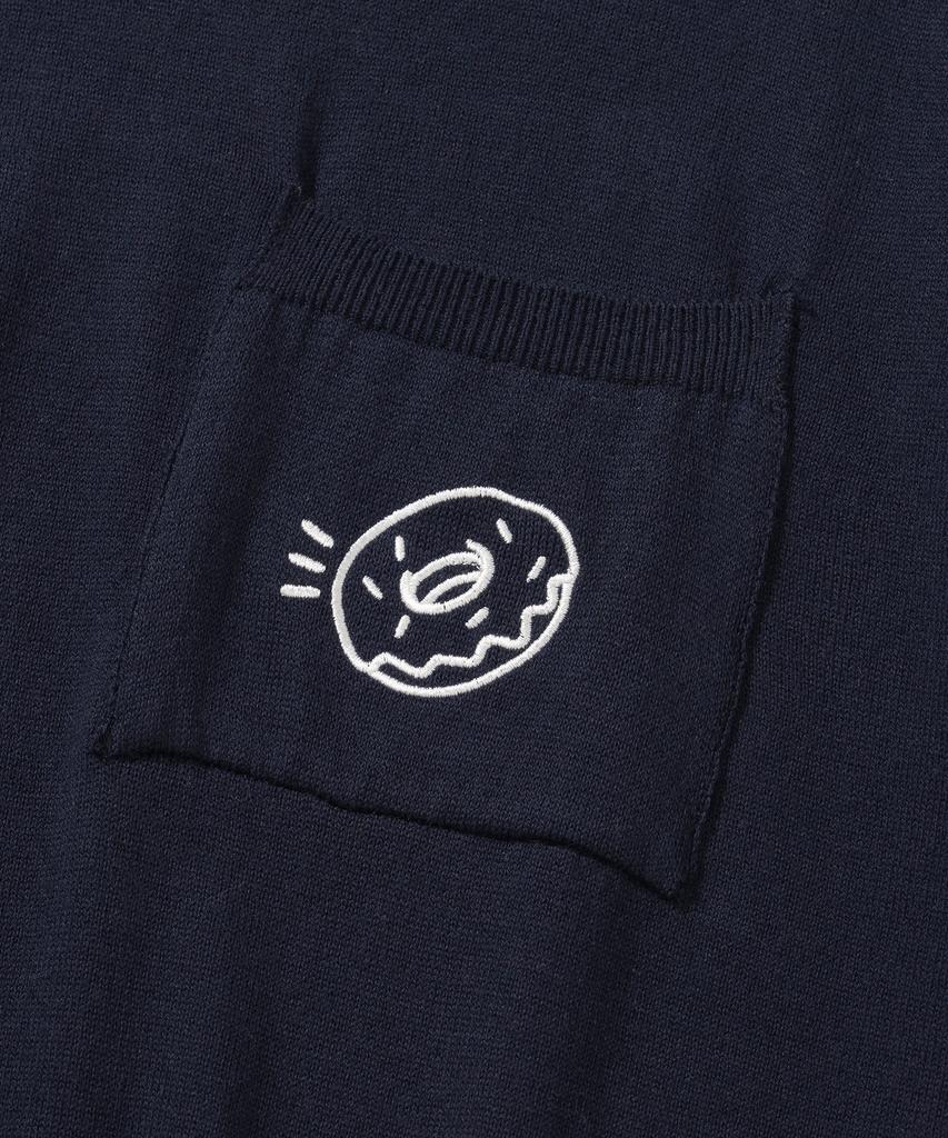 KNITTED Donut Pocket Round Knit Navy