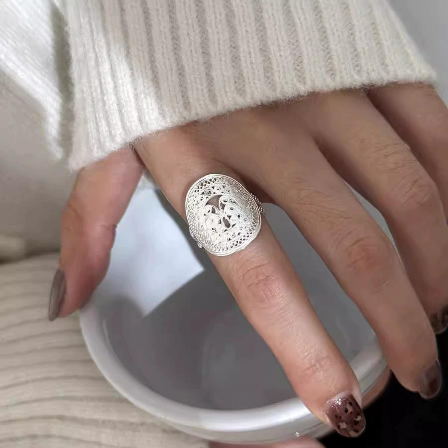 Изящные ажурные кольца-каффы на палец для женщин и девушек, модные новые украшения, подарок лучшей подруге, для вечеринки anillos mujer