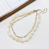 2Pcs/Set Stone Colorful Resin Necklace Multilayer Clavicle Chain Stone Beads Short Choker  Women