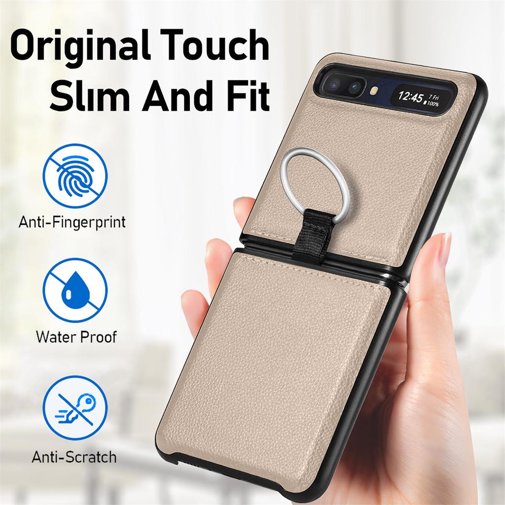 Тонкий кожаный чехол с держателем на палец для Samsung Galaxy Z Flip 3 Flip4 Flip 4 Flip3 5g, складной чехол для мобильного телефона с защитой от падения, Fundas