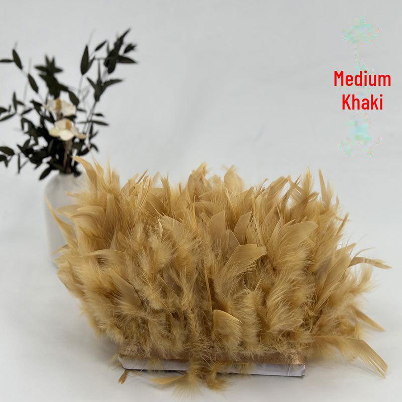 Red Lace Net Turkey Feather Strips for DIY Handmade Wedding Dance Costumes and Decorations