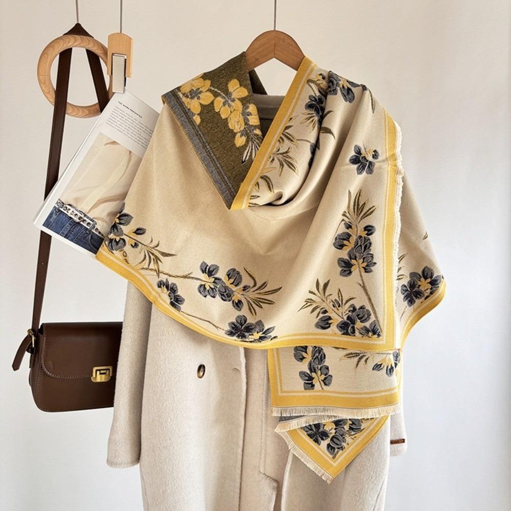 Warm Imitation Cashmere Scarf Luxury Winter Shawl Coldproof Pashmina Blanket  for Women