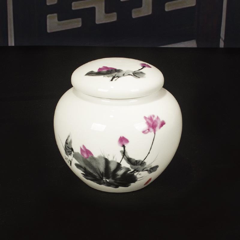 Герметичная сине-белая фарфоровая керамическая банка для меда с закручивающейся силиконовой крышкой