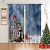 Christmas New Year Festival Decorative Curtains Christmas Tree Santa Claus Cartoon Print Bedroom Dining Room Decorative Curtains