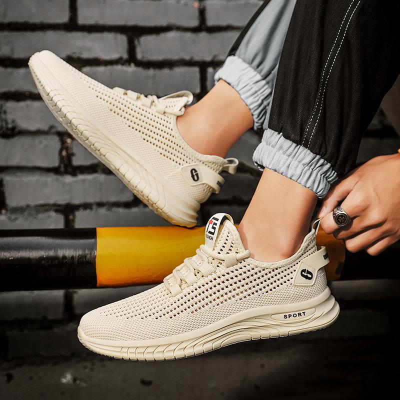 2024 новые летние дышащие спортивные кроссовки, повседневные модные мужские туфли из сетчатой ткани, мужские кроссовки с низким верхом