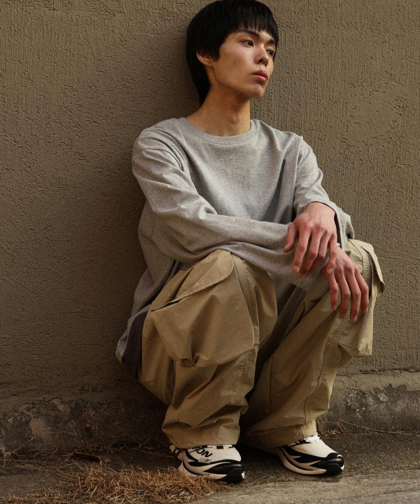 BOUNDARY Layered Contrast Long Sleeve [Gray]