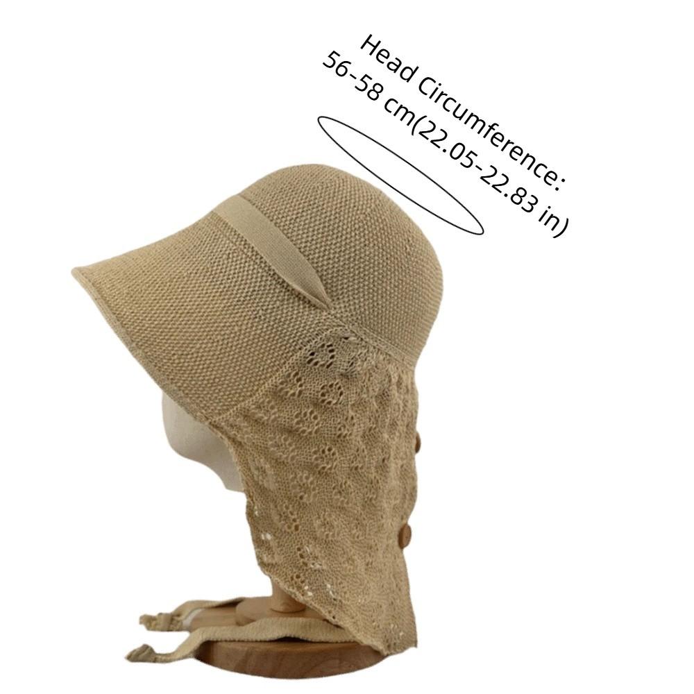 High-Quality Breathable Shawl Sun Hat Polyester Foldable Beach Hat Hollow Out Wide Brim Straw Hat Beach