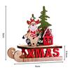Santa Claus Sleigh Ornament Burr Free Unique Design Smooth Edge Sled Ornament Table Top DIY Wooden Craft Christmas Decoration
