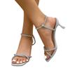 Fashion 2025 High Quality Ladies Shoes Lace-up Cuff Women's Sandals Fashion Crystal Dress Sandals Women New Plus Size Heeled Sandals