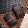 Мужской кошелек-кардхолдер с RFID-защитой, натуральная кожа, на молнии, органайзер для карт "гармошка", отделение для монет, мини-кошелек