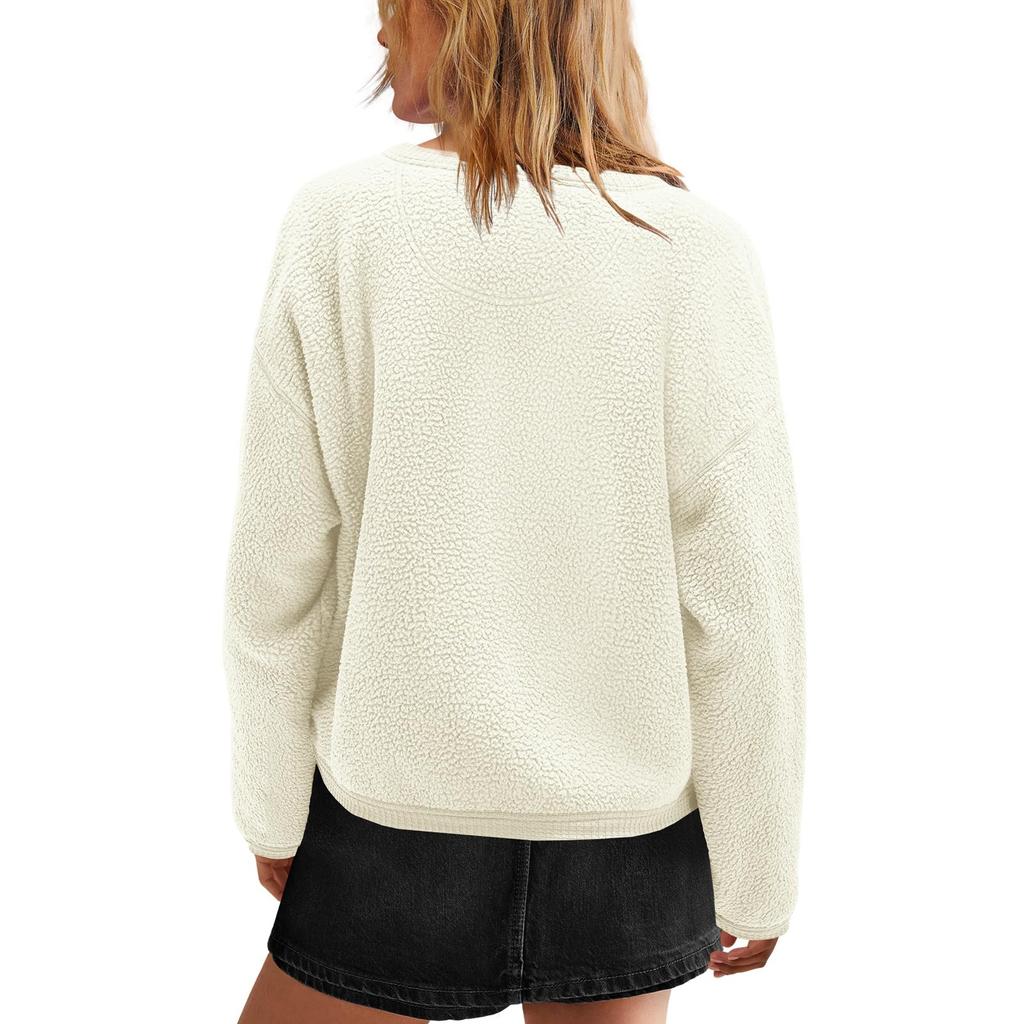 Женская флисовая куртка с пушистым верхом, повседневная, с длинным рукавом, теплая, зимняя, с карманами