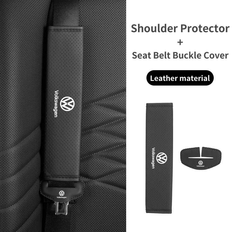 Car Seat Shoulder Pad Seat Belt Buckle Protector Cover Accessories For VW Tiguan CC Jetta Polo Golf Passat Scirocco T-ROC Tou QQ6