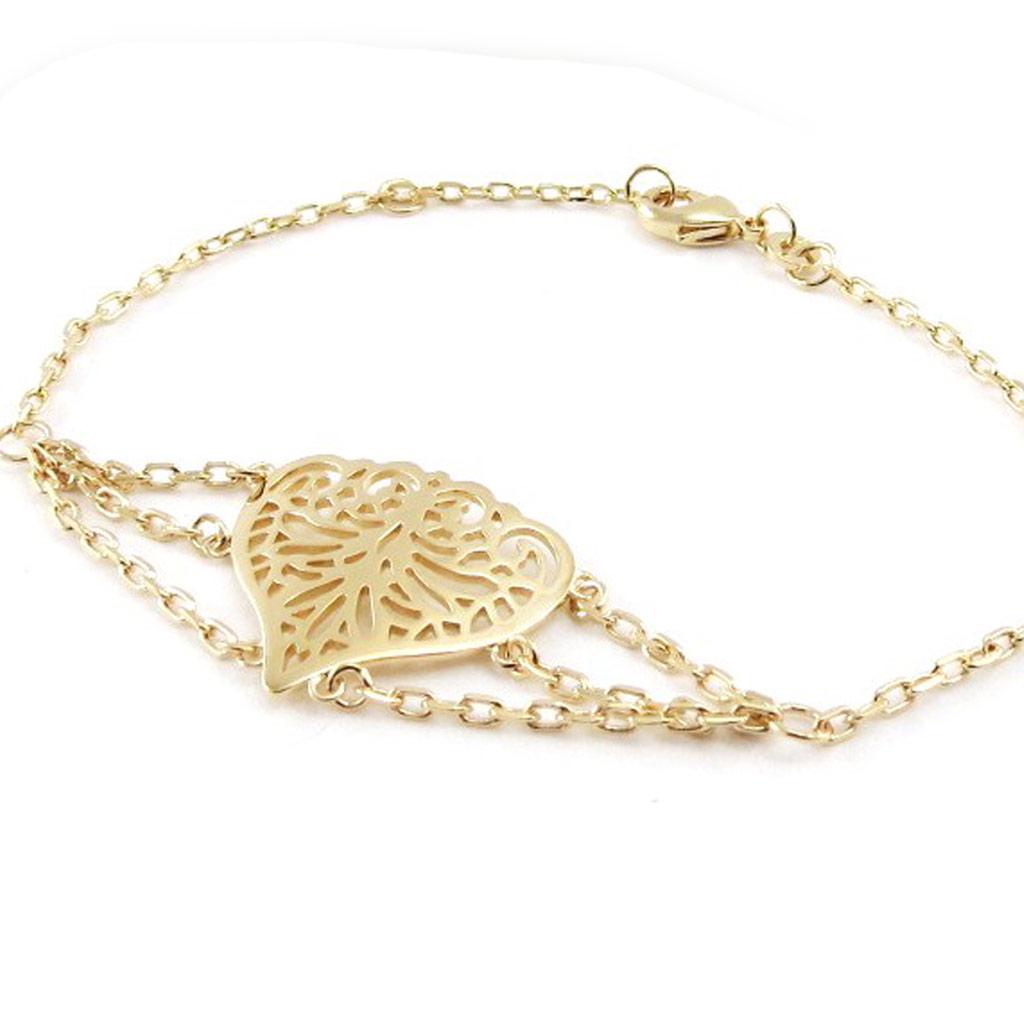 Les Trésors De Lily [J0845] - Gold Plated Bracelet 'Love'