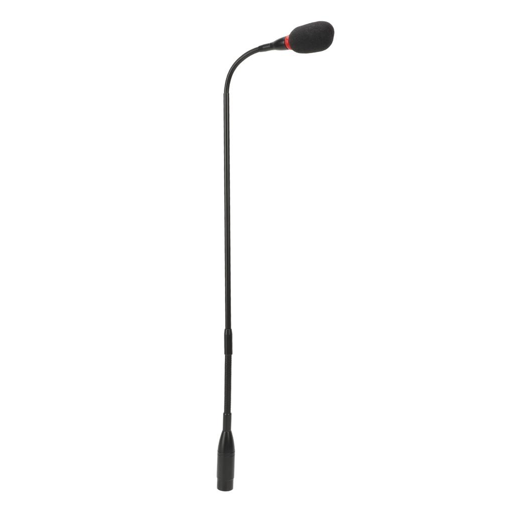 Gooseneck Microphone 23.2in Condenser 3 Pin Straight Plug Flexible with Indicator Windproof Cotton Aluminium Alloy