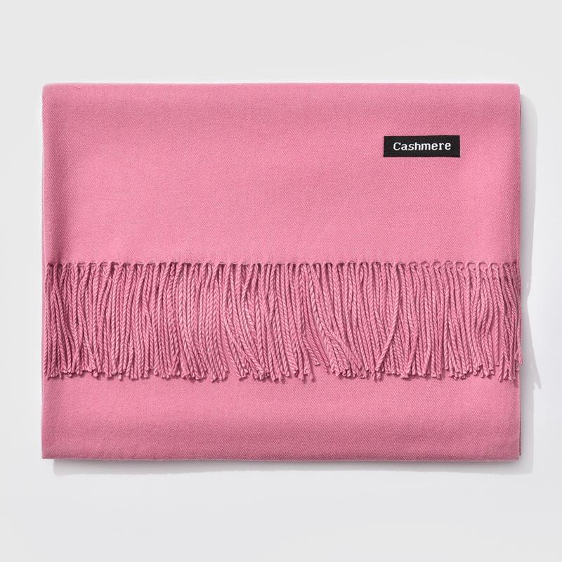 Fringed Cashmere Scarf Long Ladies Warm Solid Color Scarf Fall/winter Shawl