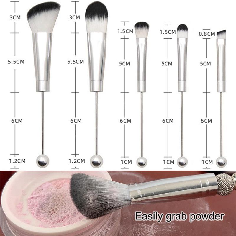 25X Beadable Makeup Brushes Silicone Beads DIY Makeup Cosmetic Brushes Beaded Brushes Kit For DIY