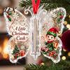 Holiday Party Hanging Decor Butterfly Cash Gift Ornament, Christmas Money Holder with Decorative Tags Festive Print, Acrylic Tree Pendant for Surprise