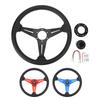 Car Steering Wheel Racing Style PU Leather 14in Universal Fit for 6 Hole Steering Wheel Hub Adapter