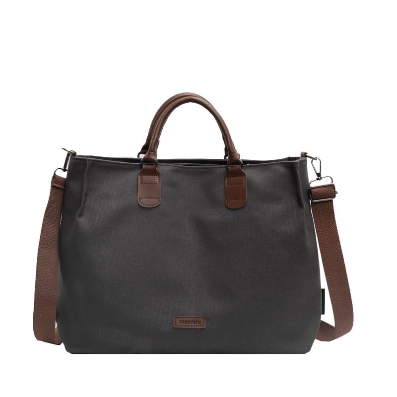 Women's Large Capacity Canvas Shoulder Bag Crossbody Pendulum Bags Basic Style Stitching Line