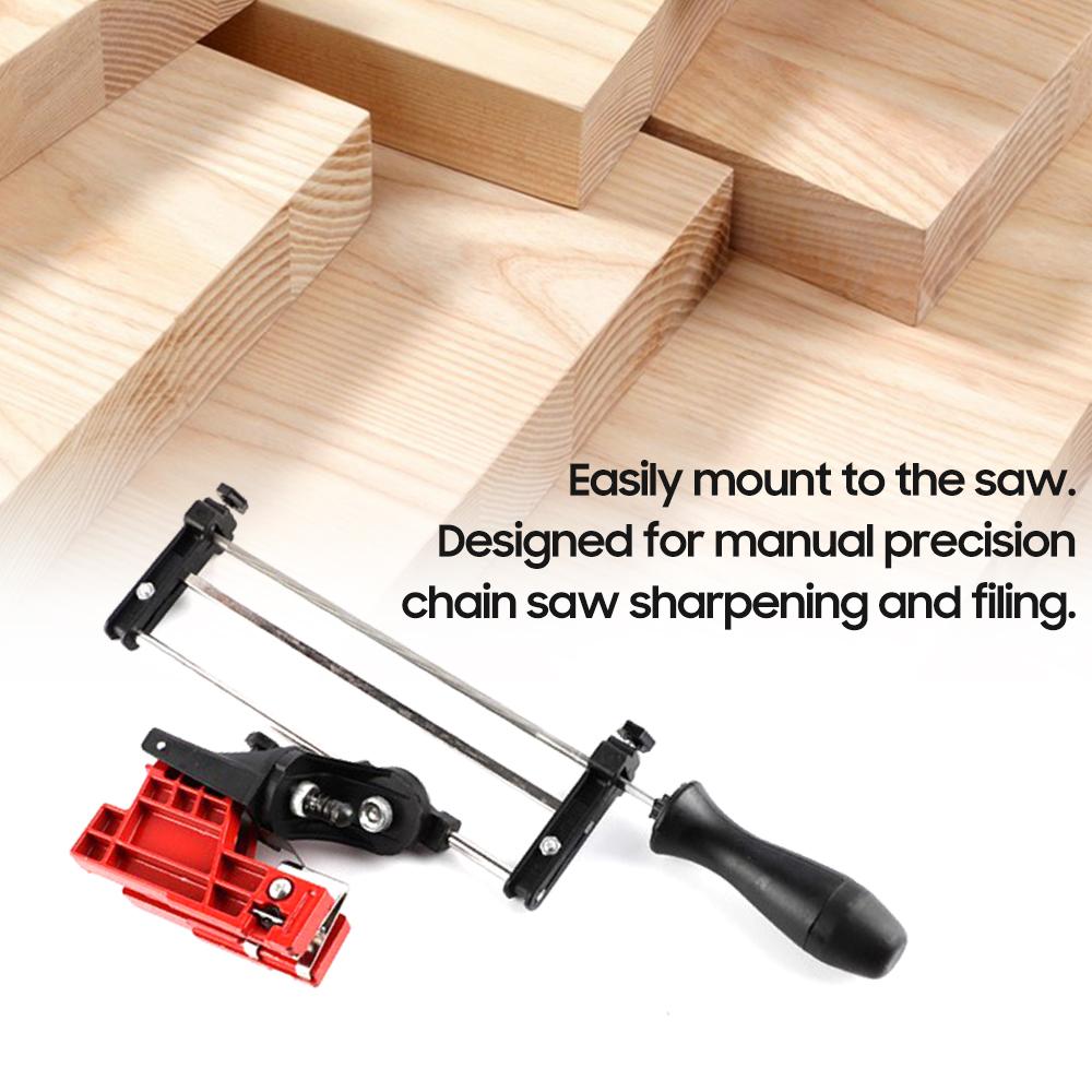 Bar Mounted Chainsaw Sharpener File Kit Manual Filing Guide with 5/32 Inch Round File and Plastic