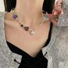 Heart Girl Bead Choker Korean Style Necklace Fashion Jewelry Flower Necklace Women Clavicle Chain