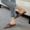 Pleated Slides Footwear Women Mules Shoes Spring 2024 New Sandals Fashion Shallow Slip On Ladies Flats Shoes Female Slippers