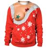 Men Women Elf Ugly Christmas Sweatshirt 3D Funny Printed Christmas Jumpers Tops Unisex Pullover Holiday Party Tacky Xmas Sweater
