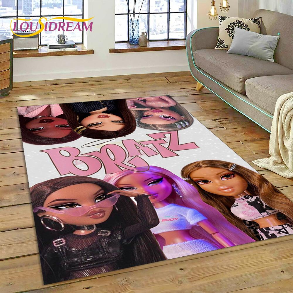 3D Мультяшный Ковер-Коврик Bratz Girlz Rock Game HD для Дома Гостиной Спальни Дивана Декор, Детский Ковер Нескользящий Напольный Коврик